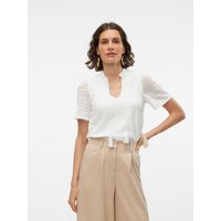 Vero Moda Spitzenshirt "VMHONEY LACE S/S TASSEL TOP WVN GA" von Vero Moda