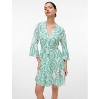 Vero Moda Tunikakleid "VMMELBA 3/4 SHORT BELT DRESS WVN GA NOOS", Sommerkleid, mit Volant und Taillen-Bindegürtel von Vero Moda