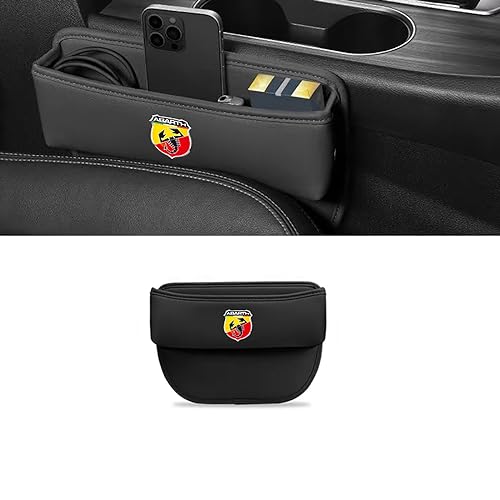 Auto Vordersitz Leder Lückenfüller, für Abarth Crevice Organizer Box Seat Slot Storage Innenzubehör,A von VeroCh