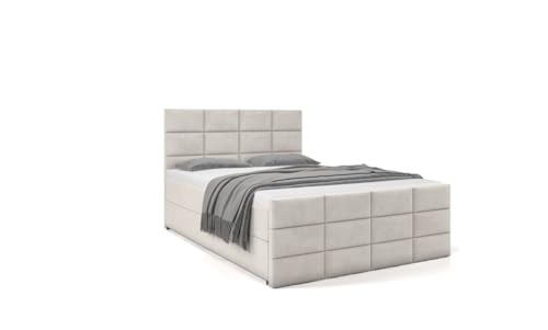 Verona Idee Boxspringbett Positano Kontinental 5 Größen Inkl. Lattenrost XXL Bettkasten 180cm x 200cm BEIGE Bonell Matraze und Toper 4cm von Verona Idee