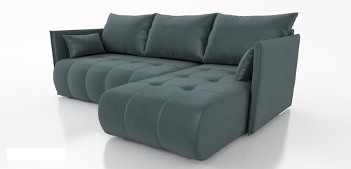 Verona Idee Ecksofa FABO mit Schlaffunktion Grau Paros 006 Moderne Stil EckSofa zum Entspannen Ottomane Links/Rech von Verona Idee