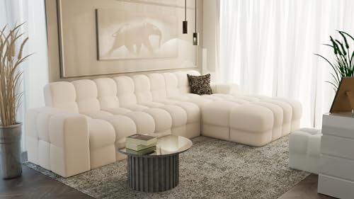 Verona Idee Ecksofa Rio -TENZA- Sofa zum Entspannen Moderne Stil - Ottomane Links-Rechts - BEIGE/XL-378 * 170 * 79 von Verona Idee