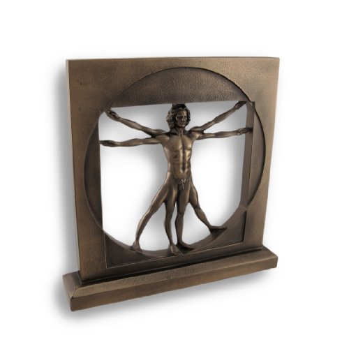 Leonardo da Vinci Statue Vitruvian Man Nude Male bronziert Skulptur Statue von Things2Die4