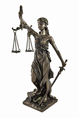 Things2Die4 Bronzed La Justicia with Scales and Sword Statue 8 in von Veronese Design