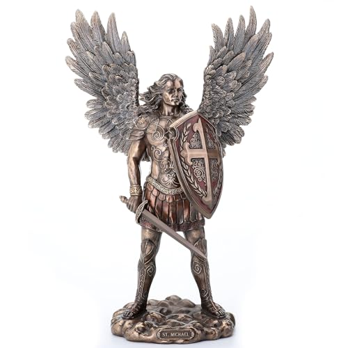 Veronese Statuen St. Michael der Erzengel in Battle Gear Bronze Finish Statue 26,7 x 34,5 x 11,4 cm Bronze von Veronese Design