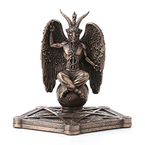 Veronese Design 11,4 cm Baphomet Räuchergefäß Pentagramm Kunstharz Statue Bronze-Finish von Veronese Design
