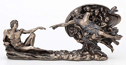 Veronese Design 11,4 cm Genesis The Creation of Adam Sixtinische Kapelle Michelangelo Great Art Kaltgussharz Bronze-Finish Skulptur Statue von Veronese Design