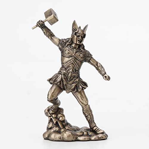 Veronese Design 11,4 cm großer Donner-Gott, Thor nordischer Wikinger-Figur, bemalte Miniatur-Statue aus Kunstharz von Veronese Design