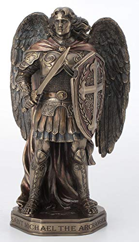 Veronese Design 27,9 cm Erzengel, Heiliger Michael, Schwert und Schild mit Sockel, Kaltgussharz, Bronze-Finish, Statue, Heimdekoration Veronese Design 27,9 cm Erzengel, Heiliger Michael, Schwert und Schild mit Sockel, Kaltgussharz, Bronze-Finish, Statue, Heimdekoration von Veronese Design