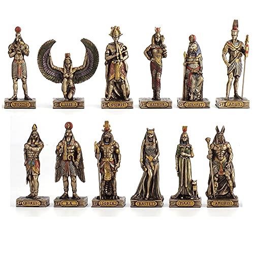 Veronese Design Ägyptische Götter Harz-Figuren, handbemalt, bronzefarben von Veronese Design