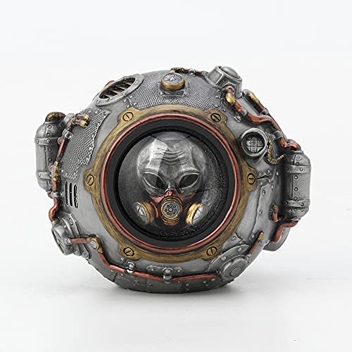 Veronese Design Alien Steampunk-Skulptur, 9,5 cm hoch, aus Kaltguss, Zinn-Finish Veronese Design Alien Steampunk-Skulptur, 9,5 cm hoch, aus Kaltguss, Zinn-Finish von Veronese Design