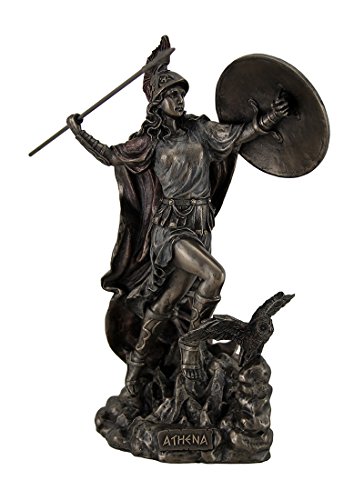 Veronese Design Athena Griechische Göttin der Weisheit & Krieg Werfen Javelin Bronze Finish Statue von Veronese Design