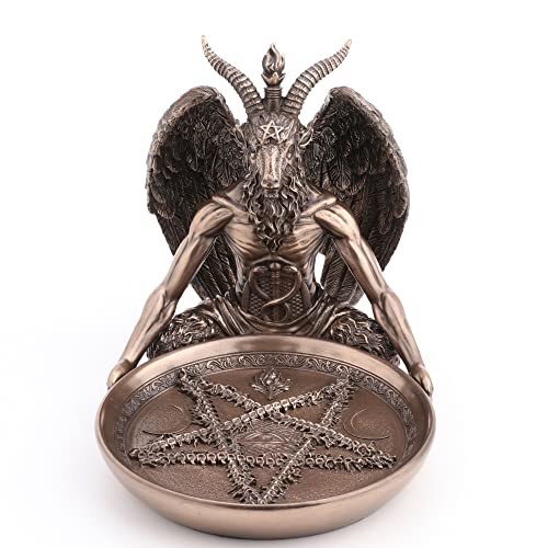 Veronese Design Baphomet Altar Offerign Tablett Polystone Statue Bronze Finish 14 cm von Veronese Design