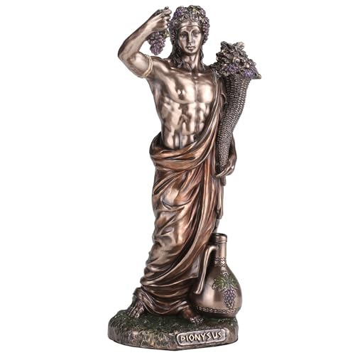 Veronese Design Dionysos griechischer Gott des Weins, kaltgegossenes Harz, Antik-Bronze-Finish, 16,5 cm von Veronese Design