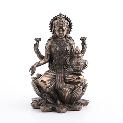 Veronese Design Figur Hindu-Gott Lakshmi sitzend auf Lotus, Kunstharz, Bronze-Finish, 8,4 cm Veronese Design Figur Hindu-Gott Lakshmi sitzend auf Lotus, Kunstharz, Bronze-Finish, 8,4 cm von Veronese Design