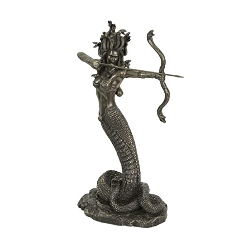 Veronese Design Furious Medusa Pfeil schießender Pfeil, Kunstharz, Bronze-Finish, 22,9 cm von Veronese Design