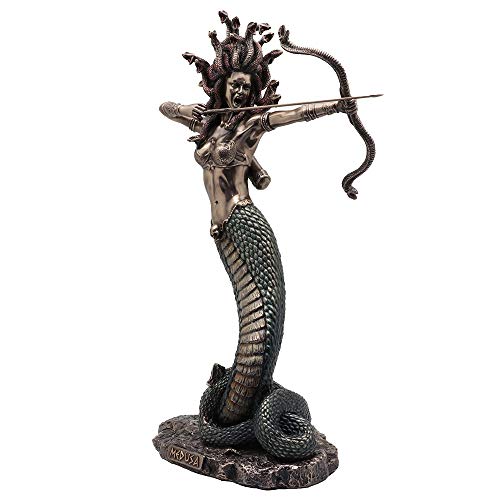 Veronese Design Furious Medusa Schießpfeil aus Kunstharz, Bronze Finish, handbemalt, 36 cm von Veronese Design
