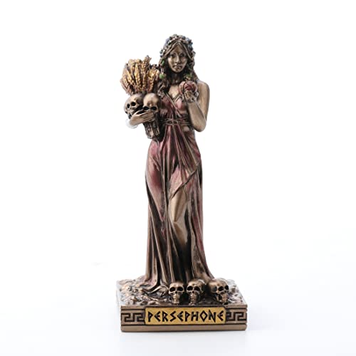 Veronese Design Persephone Griechische Göttin des Frühlings und der Unterwelt, Kunstharz, handbemalt, Bronze-Finish, 9,5 cm von Veronese Design