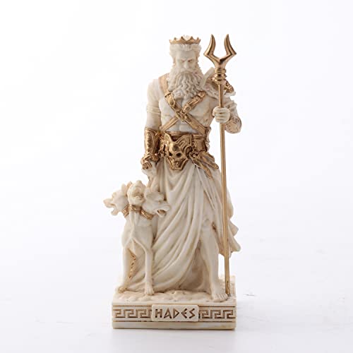 Veronese Design Hades griechischer Gott der Unterwelt, Miniaturfigur, Kunstharz, handbemalt, Weißgold-Finish, 9,5 cm von Veronese Design