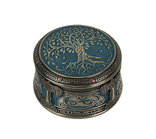 Veronese Design Schmuckkästchen, spiritueller Lebensbaum, Kaltgussharz, Bronze-Finish, 10,2 cm von Veronese Design