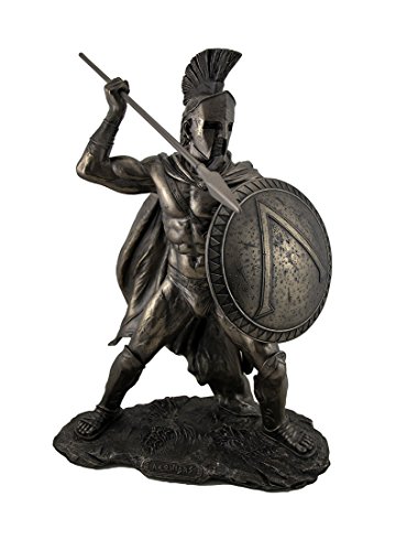 Veronese Großer spartanischer König Leonidas mit Schwert und Schild, bronzefarben von Veronese Design