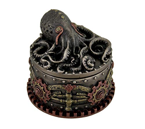 Zeckos Dekorative Bronze Finish Steampunk Octopus Schmuckkästchen von Veronese Design