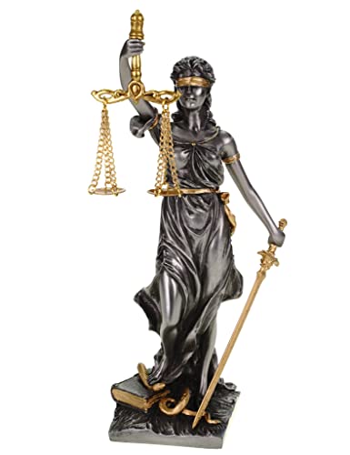 Figur der Justitia römische Göttin der Gerechtigkeit 21 cm Gold / silberfarben Skulptur Anwalt Recht Gesetz von Veronese