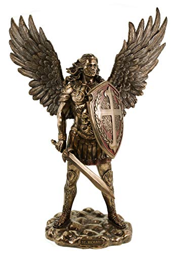 Veronese 708-7273 Erzengel Michael in Rüstung mit Schwert und Schild 36 cm bronziert Figur Skulptur von Veronese by Joh. Vogler GmbH