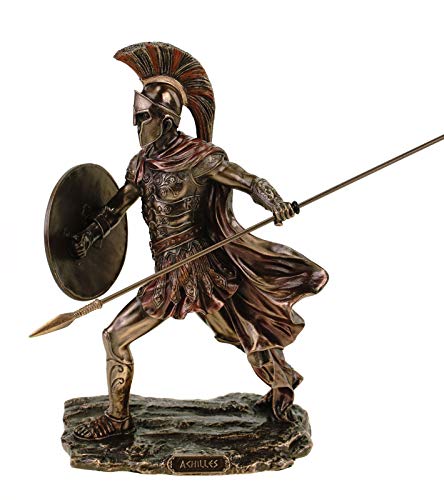 Veronese Figur des Achilles mit Schwert und Schild 19 cm bronziert handbemalt Troja Griechenland Heerführer von Veronese