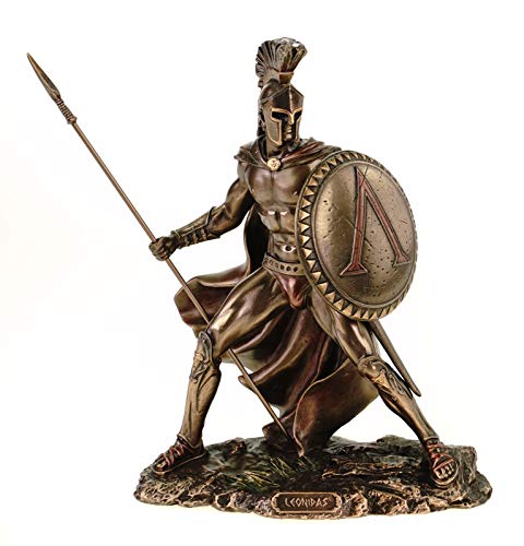 Veronese Leonidas mit Schild und Speer 19 cm Figur Feldherr Spartaner bronziert von Veronese
