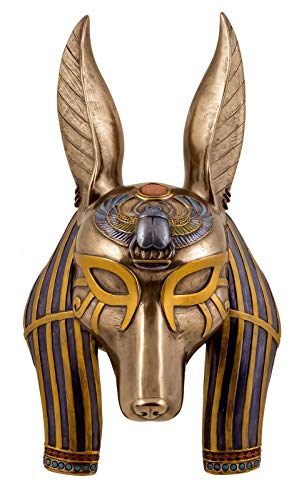 Veronese Maske ägyptischer Gott Anubis 29 cm Wanddekoration Ägypten Pharao Figur bronziert von Veronese