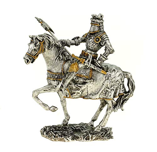 Veronese Zinn Tempelritter mit Axt auf Pferd 10 cm Figur Templer Deko Knight Ritter von Veronese by Joh. Vogler GmbH