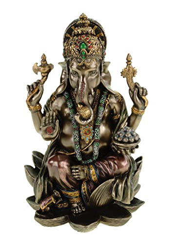 Veronese by Joh. Vogler GmbH Dekofigur Buddha Ganesha auf Lotusthron Feng Shui Ganesh Elefantengott Figur von Veronese