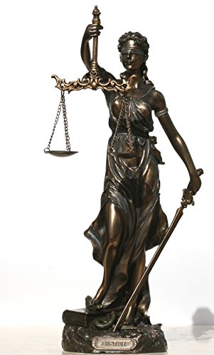 Goddess of Justice Themis Lady Justica Statue Sculpture Figurine Bronze Finish 11.8 inches- 30cm von Veronese