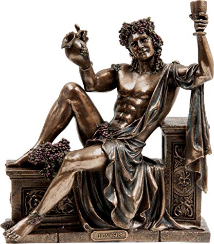 GreekCretanShop Griechischer/römischer Gott Dionysos Gott des Weins+ Skulptur 21x25cm / 8.26x9.84 Zoll von Veronese