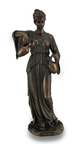 Kardinal Virtue Temperance Bronze Finish Statue handbemalt Akzente von Veronese