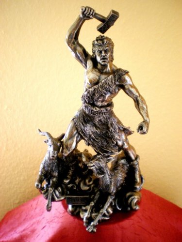 Thor Hammer Donnergott Mythologie Dekofigur Statue bronziert Sammelfigur von Veronese