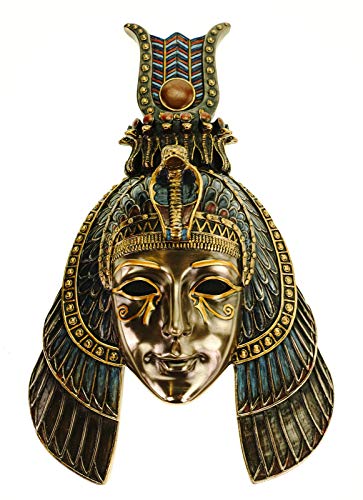 Veronese Maske der Kleopatra 28 cm Wanddekoration Ägypten Pharao Figur bronziert von Veronese