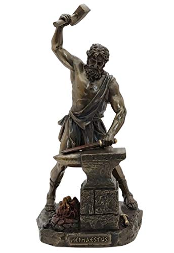 e-katastima Hephaestus Greek God of Fire and Forge Decorative Statue Sculpture Figure Bronze Finish von Veronese