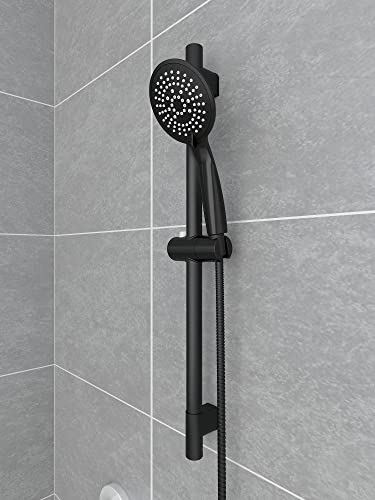 Verosan Brausestangengarnitur NERO schwarz mit Brauseschlauch, Brausestange, Handbrause mit 5 Funktionen von Verosan