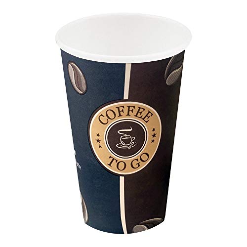 1-PACK Kaffeebecher Topline Slim,"Coffee to go", Pappe beschichtet, 300 ml, 100 Stück von Verpackungsteam