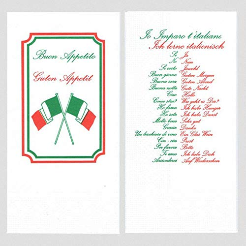 1-PACK Motivservietten"Ich lerne italienisch", 40x40cm, 1/8 Falz 2-lagig, 250 Stück von FALAMBI