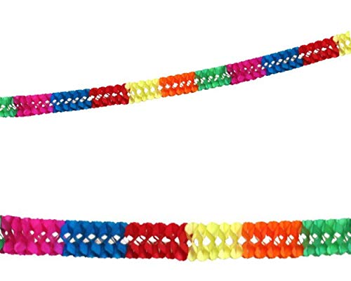 1-PACK Papier-Girlande multicolor, schwer entflammbar 6 m x 17 cm, 10 Stück von FALAMBI