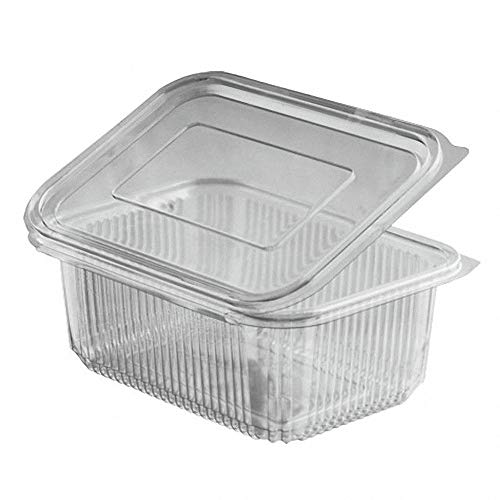 1-PACK Rechteckbecher klar mit Deckel 1000 ml (PET), 50 Stück von FALAMBI