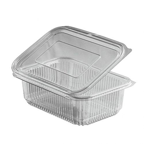 1-PACK Rechteckbecher klar mit Deckel 750 ml (PET), 50 Stück von FALAMBI