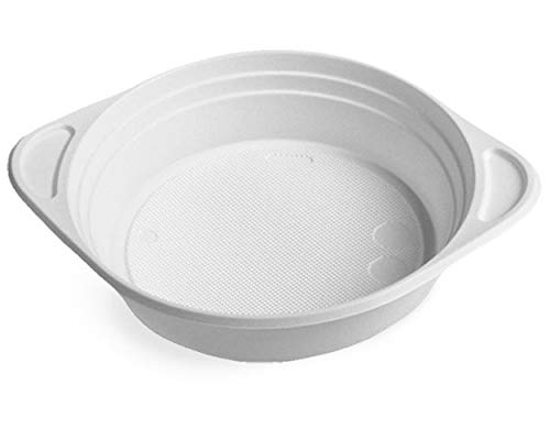 1-PACK Suppenterrine, Einweg-Mikrowellenterrine weiß (PP) 350 ml, 100 Stück von Verpackungsteam