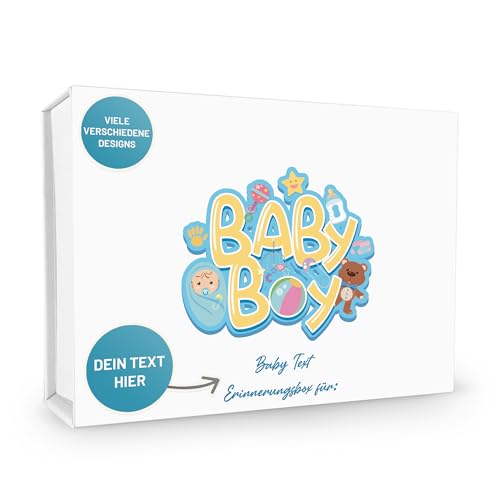 Verpackungswelt Erinnerungsbox Baby personalisiert | 23x17x5 cm | Geschenk-Box mit Magnet-Verschluss & Baby-Boy-Motiv | Baby-Box zur Baby Shower, Geburt & Taufe | Personalisierte Geschenk-Verpackung Verpackungswelt Erinnerungsbox Baby personalisiert | 23x17x5 cm | Geschenk-Box mit Magnet-Verschluss & Baby-Boy-Motiv | Baby-Box zur Baby Shower, Geburt & Taufe | Personalisierte Geschenk-Verpackung von Verpackungswelt