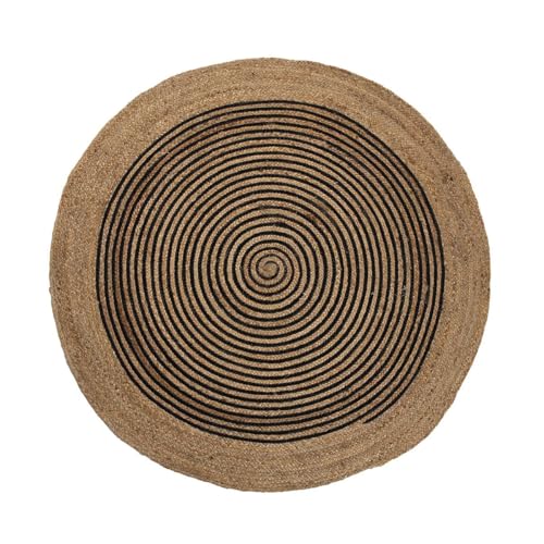 Teppich Jute schwarz mit Kreisen von Versa-Home