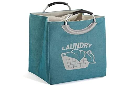 DKD Home Decor Wäschekorb Laundry Polyester Minimalist (30 x 55 x 36 cm), Blau von Versa