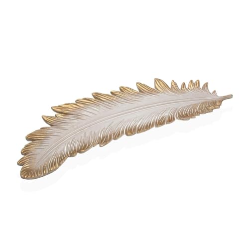 Tischmitte Versa Weiß Feder 19 x 3 x 60 cm - Marke: Versa - EAN: 8420327575111 von Versa
